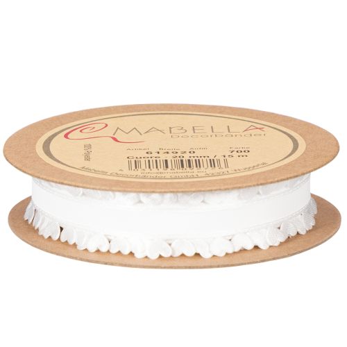 Cinta decorativa blanca con corazones para ideas creativas de manualidades, 20 mm x 15 m | Floristik24.es