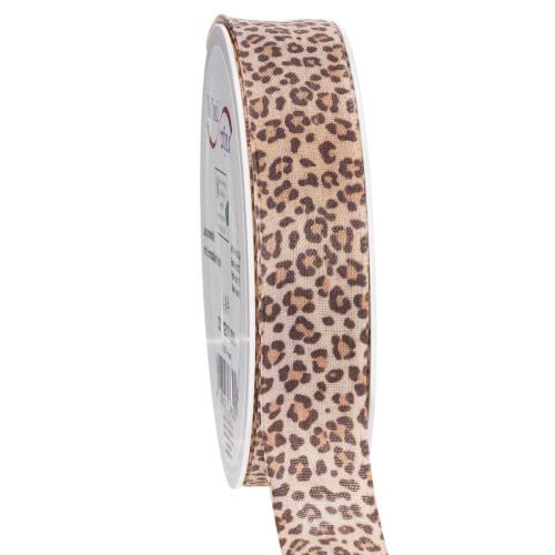 Cinta de regalo con estampado de leopardo, 25 mm de ancho, 18 m de largo. comprar | Floristik24.es