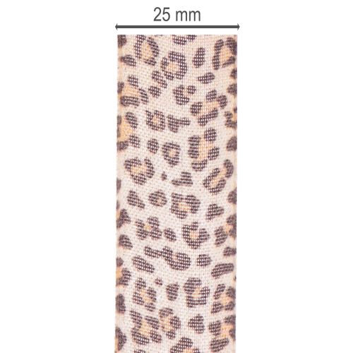 Cinta de regalo con estampado de leopardo, 25 mm de ancho, 18 m de largo. | Floristik24.es