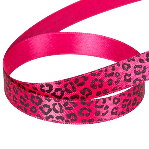 Cinta decorativa con estampado de leopardo, rosa, 15 mm x 18 m | Floristik24.es