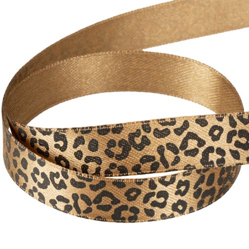 Artículo Cinta Estampado Leopardo Cinta de Seda Marrón Negro 15mm 18m