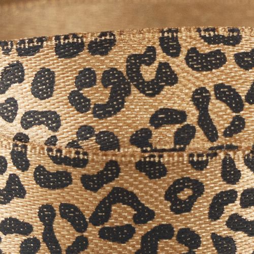 Artículo Cinta Estampado Leopardo Cinta de Seda Marrón Negro 15mm 18m