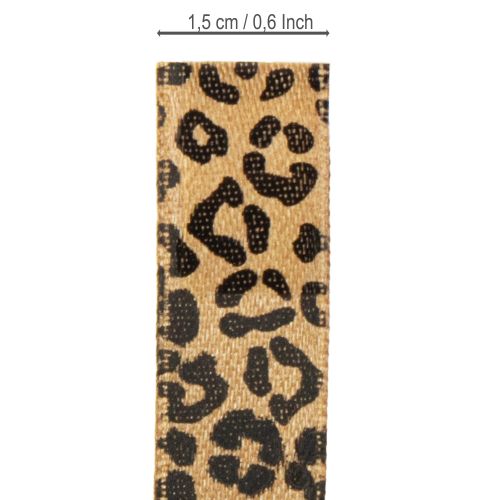 Artículo Cinta Estampado Leopardo Cinta de Seda Marrón Negro 15mm 18m