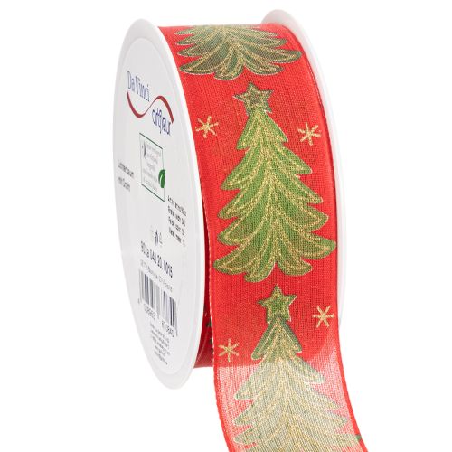 Árbol de Navidad con cinta de regalo y estrellas, 40 mm, 15 m