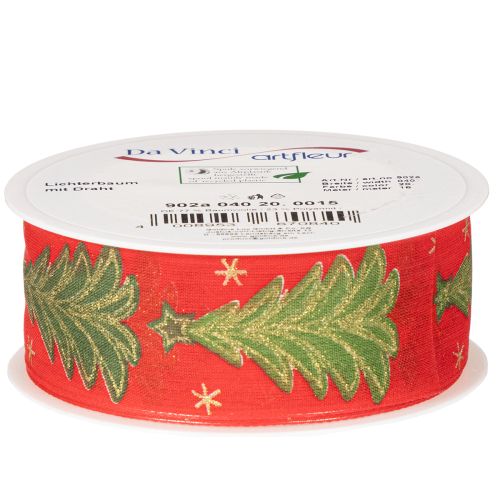 Árbol de Navidad con cinta de regalo y estrellas, 40 mm, 15 m | Floristik24.es
