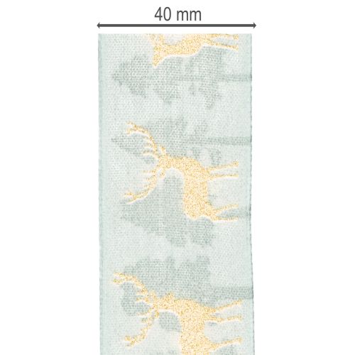 Cinta de regalo con renos y árboles de Navidad, 40 mm x 18 m | Floristik24.es
