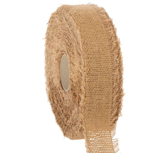 Cinta decorativa de algodón, estilo rústico, con flecos, 40 mm, 30 m comprar | Floristik24.es