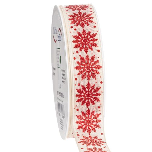 Cinta decorativa con copos de nieve, para envolver regalos, invierno, 25 mm x 20 m