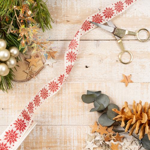 Cinta decorativa con copos de nieve, para envolver regalos, invierno, 25 mm x 20 m | Floristik24.es