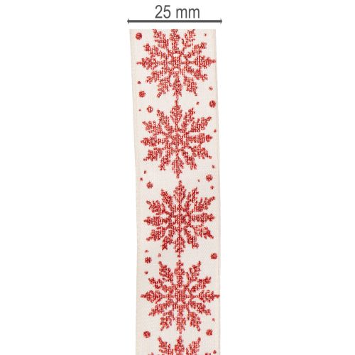 Cinta decorativa con copos de nieve, para envolver regalos, invierno, 25 mm x 20 m | Floristik24.es