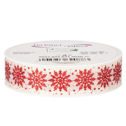 Cinta decorativa con copos de nieve, para envolver regalos, invierno, 25 mm x 20 m | Floristik24.es