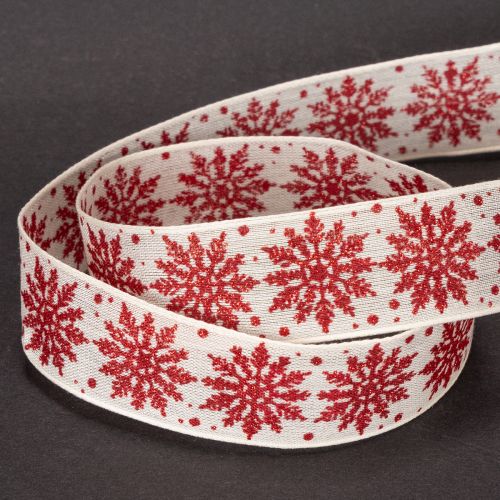 Cinta decorativa con copos de nieve, para envolver regalos, invierno, 25 mm x 20 m | Floristik24.es