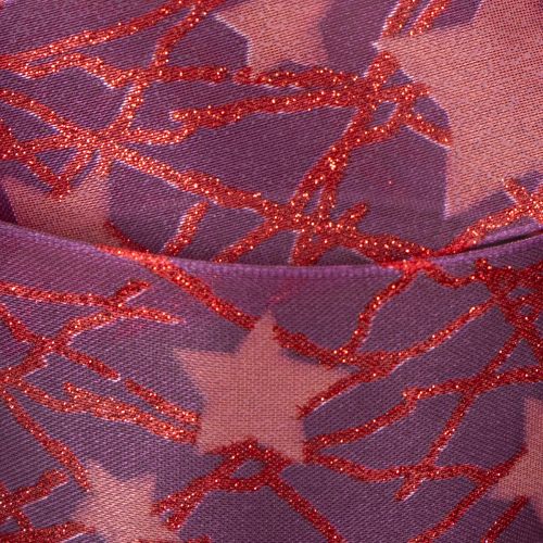 Cinta decorativa brillante con estampado de estrellas para adornos navideños, 40 mm x 15 m | Floristik24.es