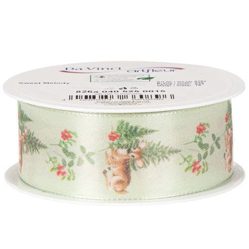 Cinta decorativa con motivos de ciervos, bosque y flores, 40 mm x 15 m | Floristik24.es