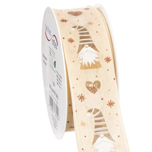 Cinta decorativa con gnomos y corazones para regalos y manualidades, 40 mm x 15 m