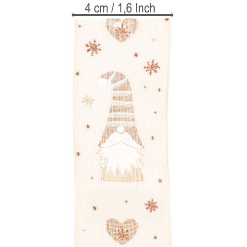 Cinta decorativa con gnomos y corazones para regalos y manualidades, 40 mm x 15 m | Floristik24.es