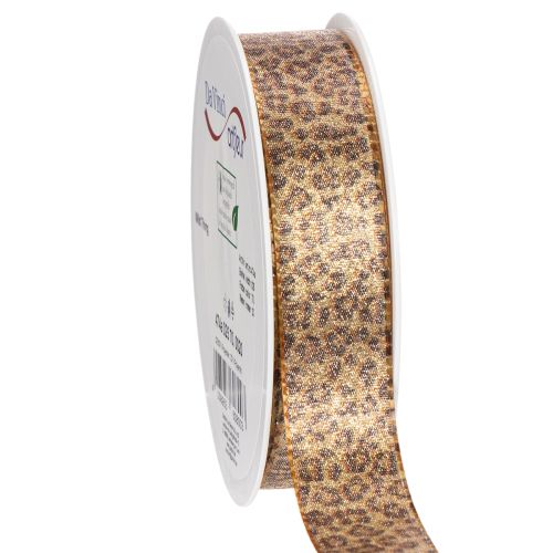 Cinta de regalo con estampado de leopardo para decoración creativa y arreglos florales, 25 mm x 20 m