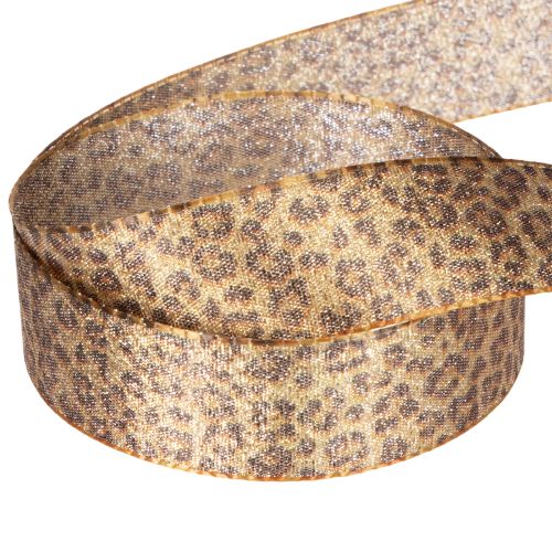 Cinta de regalo con estampado de leopardo para decoración creativa y arreglos florales, 25 mm x 20 m | Floristik24.es