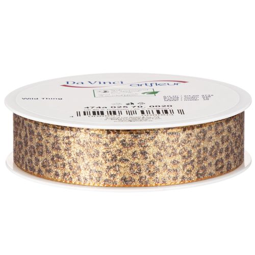 Cinta de regalo con estampado de leopardo para decoración creativa y arreglos florales, 25 mm x 20 m | Floristik24.es