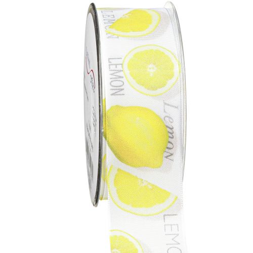 Floristik24 Cinta cinta decorativa limón cinta de tela de verano amarillo 40mm 15m