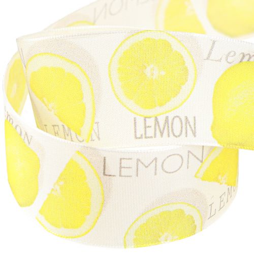 Artículo Cinta cinta decorativa limón cinta de tela de verano amarillo 40mm 15m