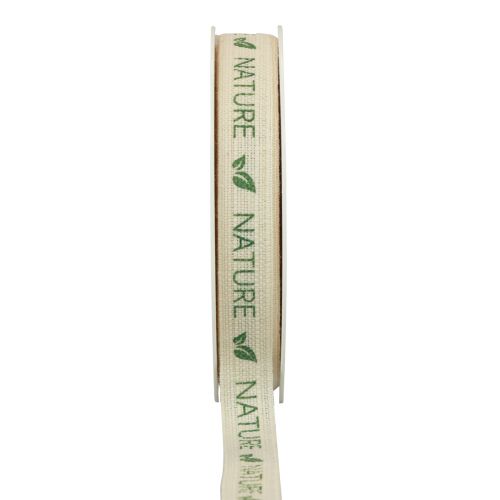 Cinta de regalo cinta decorativa algodón crema naturaleza 15mm 20m