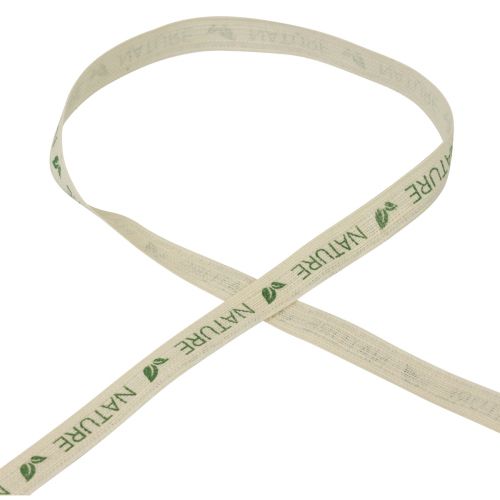 Cinta de regalo cinta decorativa algodón crema naturaleza 15mm 20m