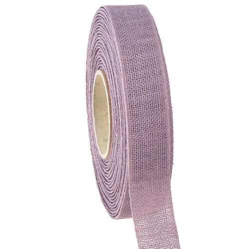Floristik24 Cinta decorativa cinta lino violeta natural 25mm 20m
