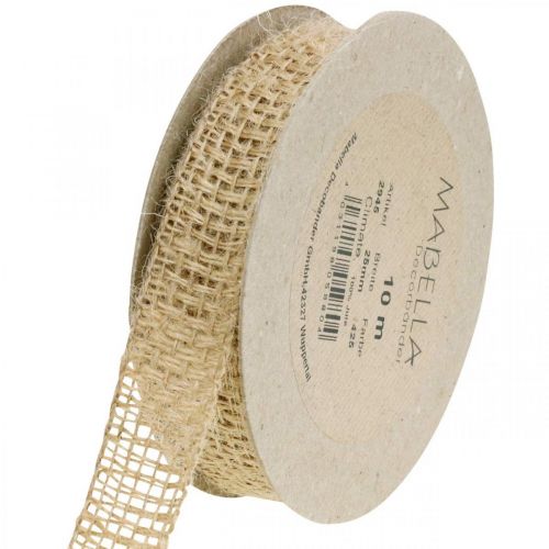 Artículo Cinta decorativa yute naturaleza 25mm cinta de yute cinta de regalo rústica 10m