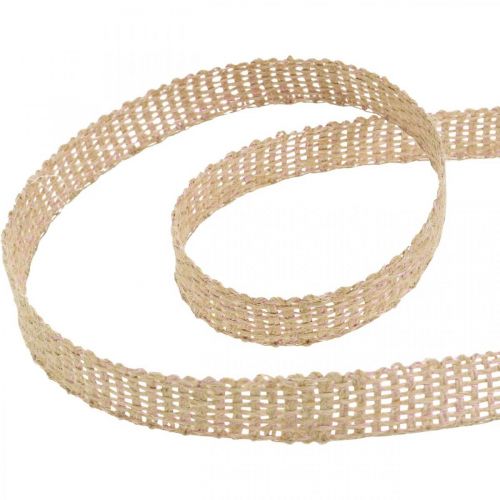 Floristik24 Cinta decorativa yute rosa, cinta de yute natural 12mm para decorar 10m