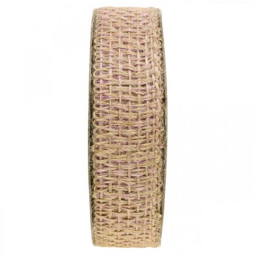 Cinta decorativa yute rosa naturaleza 25mm cinta de yute decoración casa de campo 10m