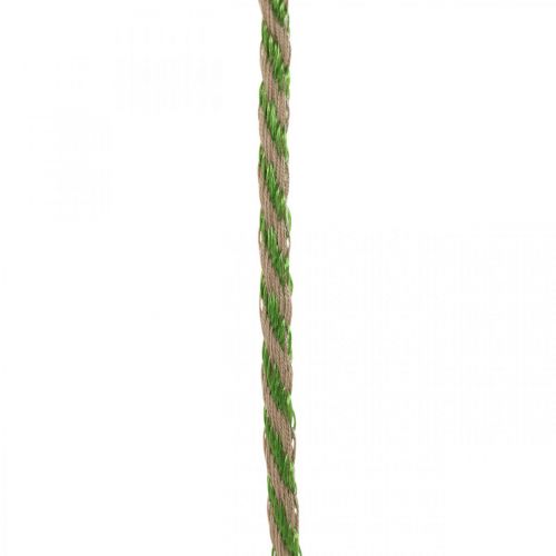 Artículo Cinta decorativa lino verde natural 4mm cinta de regalo cinta decorativa 20m
