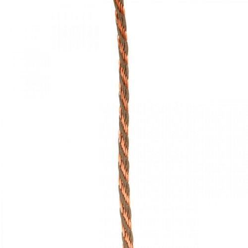 Artículo Cordón, cinta decorativa, cordón de bisutería Cobre-colores naturales L20m Ø4cm