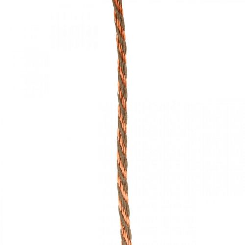 Floristik24 Cordón, cinta decorativa, cordón de bisutería Cobre-colores naturales L20m Ø4cm
