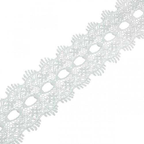 Cinta con encaje, decoración de boda, cinta decorativa Blanco W35mm L20m