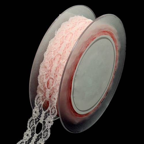 Floristik24 Cinta de encaje rosa 30mm cinta decorativa encaje boda decoración 20m