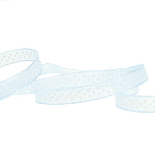 Floristik24 Cinta decorativa con lunares azul 7mm L20m