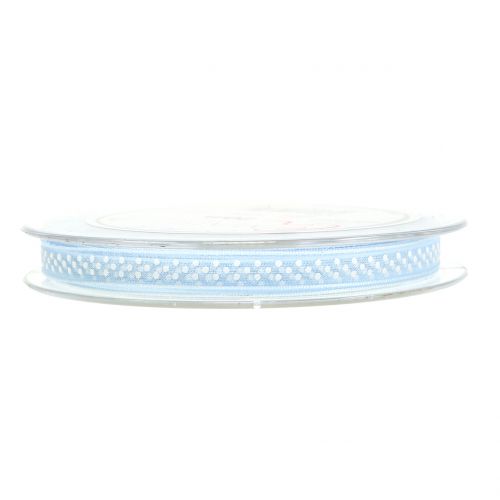 Floristik24 Cinta decorativa con lunares azul 7mm L20m