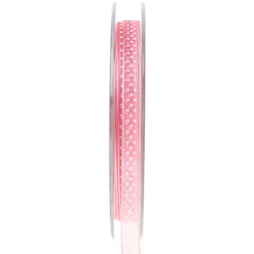 Floristik24 Cinta decorativa con lunares rosa 7mm L20m