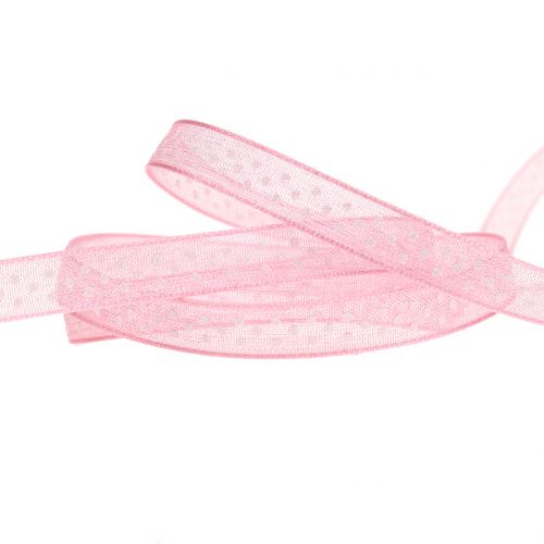 Floristik24 Cinta decorativa con lunares rosa 7mm L20m