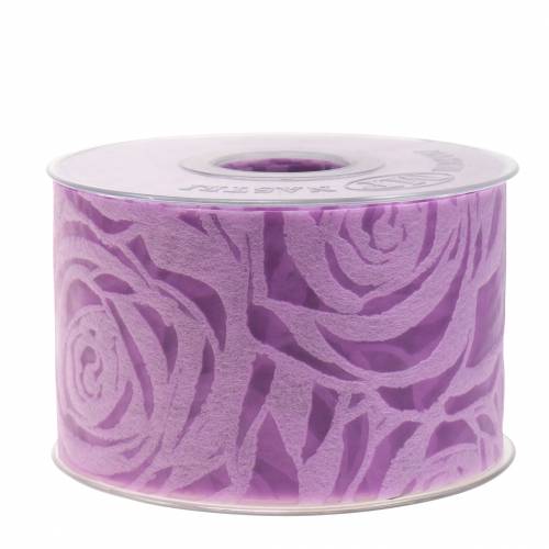 Floristik24 Cinta decorativa rosas ancha violeta 63mm 20m
