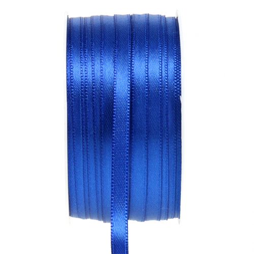 Floristik24 Cinta decorativa cinta de raso azul doble cinta de raso 6mm 50m