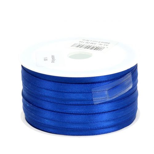 Artículo Cinta decorativa cinta de raso azul doble cinta de raso 6mm 50m