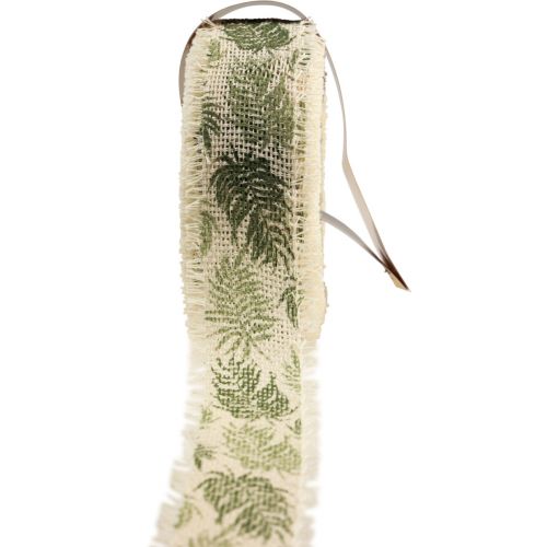 Floristik24 Cinta decorativa cinta de algodón selva verde 30mm 15m