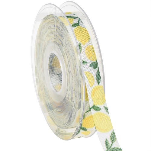 Floristik24 Cinta de regalo con cinta decorativa de limón verano A15mm L20m