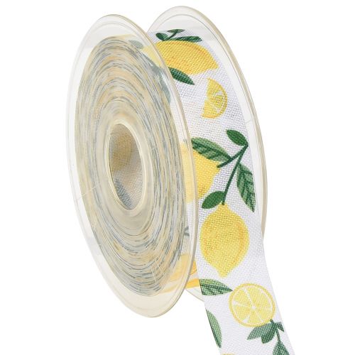 Floristik24 Cinta de regalo con cinta decorativa de limón verano A25mm L20m