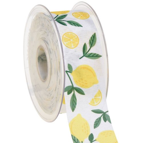 Artículo Cinta de regalo cinta decorativa decoración limón verano A40mm L20m