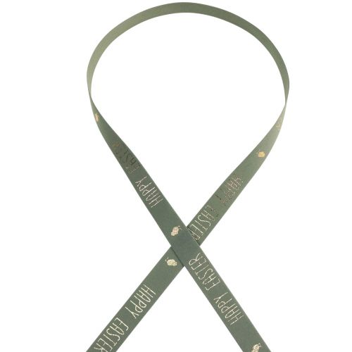 Floristik24 Cinta de terciopelo Cinta decorativa Happy Easter Menta 15mm 5m
