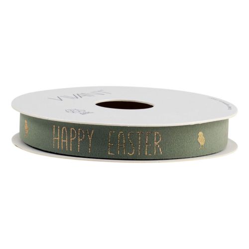 Floristik24 Cinta de terciopelo Cinta decorativa Happy Easter Menta 15mm 5m