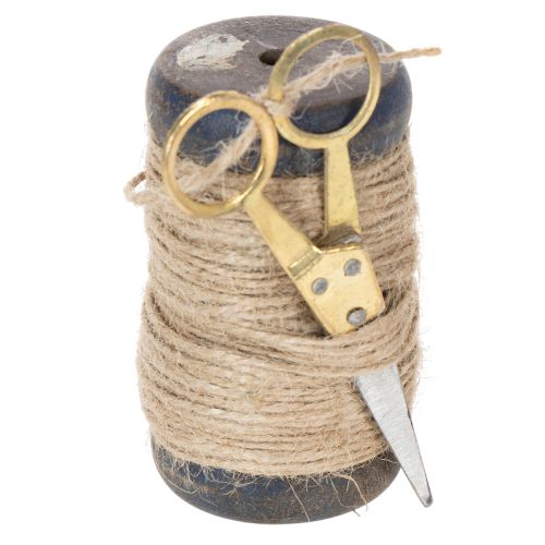Floristik24 Carrete de cinta de yute con tijeras Ø5cm H8cm 2 unidades